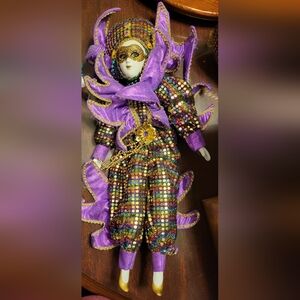 Mardi Gras Jester Porcelain Doll